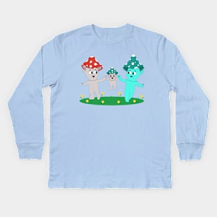 Mushroom Family (Redesign) Kids Long Sleeve T-Shirt